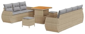 vidaXL Σετ Καναπέ Κήπου 10 pcs Μπεζ συνθετικό ρατάν
