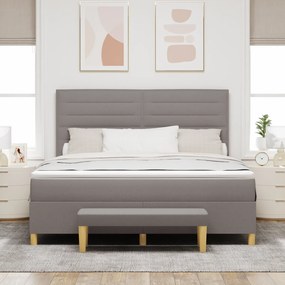 vidaXL Κρεβάτι με Στρώμα και Πάγκο Ταπέζι 180x200 εκ Υφασμάτινο