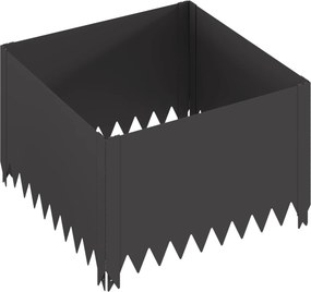 vidaXL Περίγραμμα γκαζόν 4 τμχ. 60 x 60 x 35 cm Ατσάλι Μαύρο
