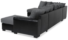 Γωνιακός Καναπές Scandinavian Choice 540, Γκρι, Μαύρο, 380x215x90cm, Πόδια: Ξύλο | Epipla1.gr