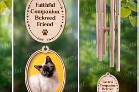 Σετ των 2 Intra απο ξύλο plywood 3mm-4mm πάχος – Pet Memorial Wind Chime Cut Laser Δίασταση 20x20 cm INTRAFABR-122058732