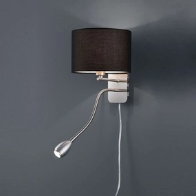 Φωτιστικό Τοίχου - Απλίκα Hotel 271170202 D20x23,5cm Black Trio Lighting Metal, Fabric