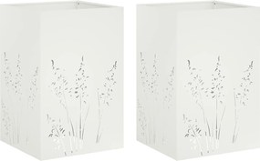 vidaXL Γλάστρα Κήπου 2 τμχ. Λευκό 50 x 50 x 75 cm
