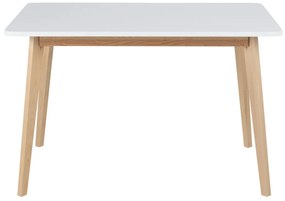 Τραπέζι Oakland 158, Ανοιχτό χρώμα ξύλου, Άσπρο, 76x80x120cm, 21 kg, Ινοσανίδες μέσης πυκνότητας, Ξύλο, Ξύλο: Σημύδα | Epipla1.gr