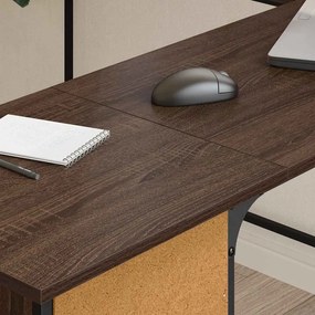 vidaXL Γραφείο Καφέ Δρυς 141x141x75 εκ. από Επεξεργασμένο Ξύλο