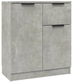 vidaXL Ντουλάπια 2 τεμ. Γκρι Σκυροδέματος 60x30x70 εκ. Επεξεργ. Ξύλο