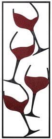 Διακοσμητικό Τοίχου Wine 279ENZ2572 32x5x90cm Black-Red Wallity Μέταλλο