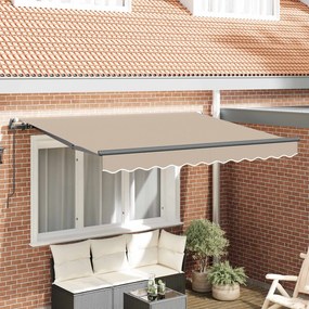 vidaXL Αναδιπλούμενη τέντα Μπεζ 350 x 200 cm ύφασμα