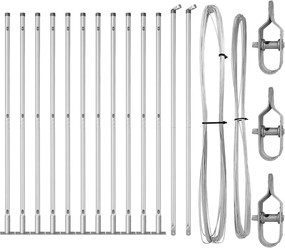 vidaXL Στύλος Περιφράξεων 13 pcs Ασημί Ατσάλι