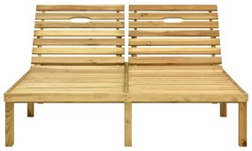 vidaXL Ξαπλώστρα Διπλή Εμποτισμένο Ξύλο Πεύκου &amp; Μπλε Ρουά Μαξιλάρια