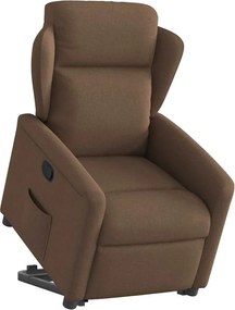 vidaXL Πολυθρόνα Ανακλινόμενη με Ανύψωση Καφέ Υφασμάτινη