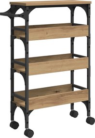vidaXL Καρότσι Κουζίνας Artisan Oak 53 x 20 x 76 εκ.