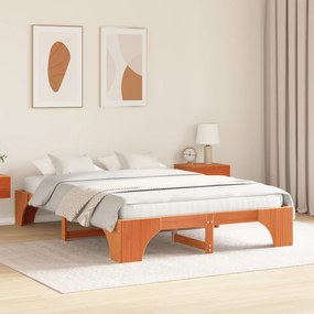 vidaXL Κρεβάτι Καφέ Ξύλο 160 x 200 cm Ανθεκτικό Μινιμαλιστικό Κρεβάτι