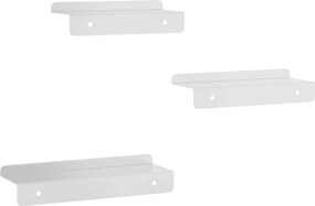 vidaXL Ράφια Τοίχου 3 τεμ. Ασημί Ανοξείδωτο Ατσάλι