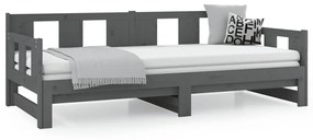 vidaXL Καναπές Κρεβάτι Συρόμενος Γκρι 2x(80x200) εκ. από Μασίφ Πεύκο