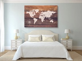 Εικόνα ενός αξιοπρεπούς χάρτη από φελλό με ξύλινο φόντο