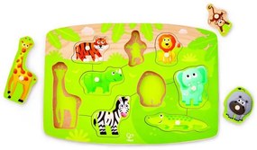Ξύλινο Παζλ Άγρια Ζώα "Jungle Peg Happy Puzzles" Hape