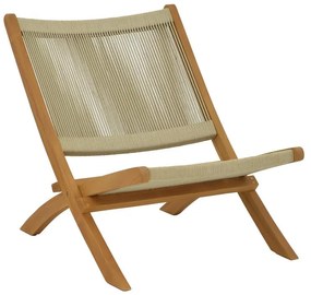 Chair Seeal teak wood and rope in natural shade 61x76x72cm 61x76x72 εκ.