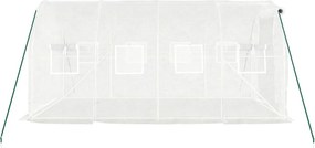 vidaXL Θερμοκήπιο με Ατσάλινο Πλαίσιο Λευκό 8 μ² 4 x 2 x 2 μ.
