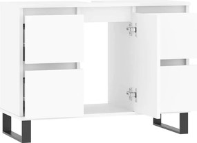 vidaXL Ντουλάπι Μπάνιου Λευκό 80 x 33 x 60 εκ. Επεξεργασμένο Ξύλο