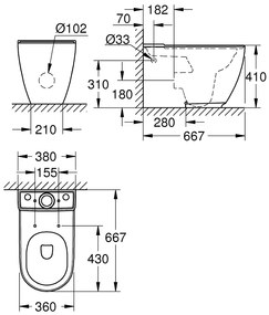 Λεκάνη Grohe Rimless Essence Pure Guard