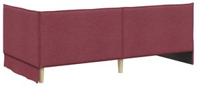 vidaXL Κρεβάτι Γωνίας με κεφαλάρι Μπορντό 90 x 200 cm ύφασμα