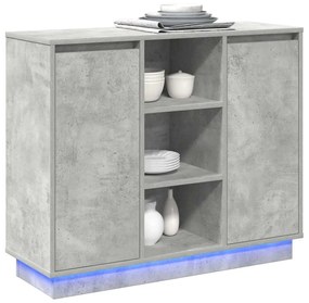 vidaXL Κομοδίνο Σκυρόδεμα Γκρι 90 x 32 x 75 εκ Επεξεργασμένο ξύλο