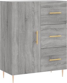 vidaXL Ντουλάπι Γκρι Sonoma 69,5 x 34 x 180 εκ. Επεξεργασμένο Ξύλο