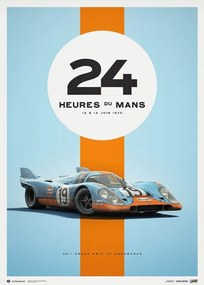 Εκτύπωση τέχνης Porsche 917 - Gulf - 24h Le Mans - 1971 - Limited Poster Re-edition, Automobilist