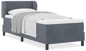 vidaXL Κρεβάτι Box Spring με Στρώμα Σκούρο Γκρι 80x200 εκ. Βελούδο