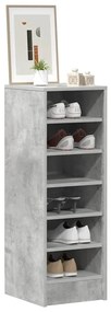 vidaXL Παπουτσοθήκη Γκρι Σκυροδέματος 31,5x35x90 εκ. από Επεξ. Ξύλο