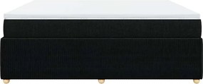 vidaXL Κρεβάτι Boxspring με Στρώμα Μαύρο 180x200 εκ. Υφασμάτινο