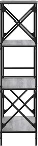 vidaXL Βιβλιοθήκη 4 Επιπέδων Γκρι Sonoma 59x35x132 εκ. Επεξεργ. Ξύλο