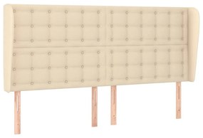 Κεφαλάρι με Πτερύγια Κρεμ 203x23x118/128 εκ. Υφασμάτινο - Κρεμ