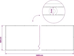 vidaXL Αδιάφανο σκίαστρο μπαλκονιού 1,2 x 15 m Ύφασμα με επικάλυψη PU