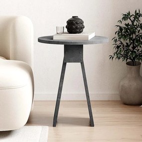 Τραπεζάκι βοηθητικό Chen Megapap χρώμα γκρι ρετρό Φ42x50εκ.