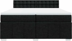vidaXL Κρεβάτι Boxspring με Στρώμα Μαύρο 200x200 εκ. Υφασμάτινο