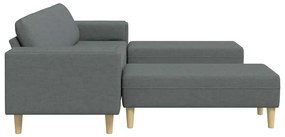 vidaXL Καναπές σαλονιού 3 pcs Σκούρο Γκρι Πολυεστέρας