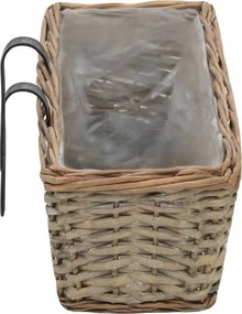 vidaXL Ζαρντινιέρες Μπαλκονιού 2 τεμ. 80 εκ. Wicker Επένδυση PE