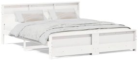 vidaXL Σκελετός Κρεβατιού Λευκό 180 x 200 cm Μασίφ ξύλο πεύκου
