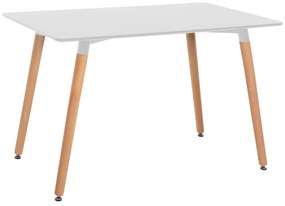 DINING TABLE MINIMAL  WHITE MDF-BEECH WOOD LEGS IN NATURAL COLOR 120Χ60X74Hcm.