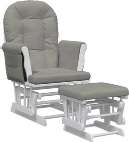 vidaXL Πολυθρόνα Relax Ανοιχτό Γκρι Υφασμάτινη με Σκαμπό
