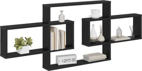 vidaXL Ράφι Τοίχου Μαύρη Δρυς 130 x 10 x 50 εκ. Επεξεργασμένο Ξύλο