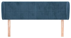 vidaXL Κεφαλάρι με Πτερύγια Σκούρο Μπλε 147x23x78/88 εκ. Βελούδινο