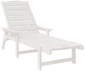 vidaXL Ξαπλώστρες 2 τεμ Λευκή 162x53x98.5 εκ HDPE