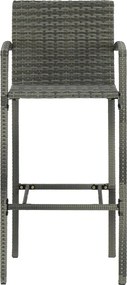 vidaXL Σκαμπό Μπαρ 4 τεμ. Γκρι από Συνθετικό Ρατάν