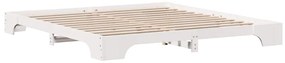 vidaXL Σκελετός Κρεβατιού Λευκό 180 x 200 cm Μασίφ ξύλο πεύκου
