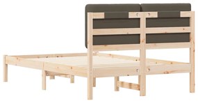 vidaXL Σκελετός Κρεβατιού με Επενδεδυμένο Κεφαλάρι Taupe 120 x 200 cm