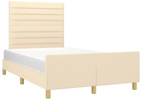 vidaXL Σκελετός Κρεβατιού Χωρίς Στρώμα Κρεμ 120x200 εκ. Υφασμάτινο