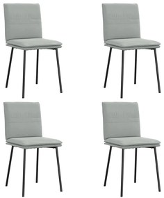 vidaXL Καρέκλες Τραπεζαρίας 4 τεμ. Ανοιχτό Γκρι Βελούδινες